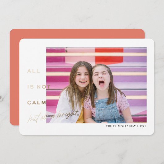 Alles is helder Kleurrijk Nep Folie Grappig Kerstm Kaart (Voorkant / Achterkant)