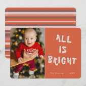 Alles is helder Leuk Moderne Foto Koraal Rode Kers Feestdagenkaart (Voorkant / Achterkant)