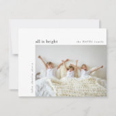 Alles is helder, minimaal kerstmis Kinder Foto gro Feestdagenkaart (Voorkant)