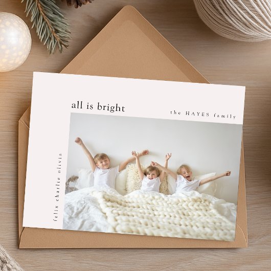 Alles is helder, minimaal kerstmis Kinder Foto gro Feestdagenkaart