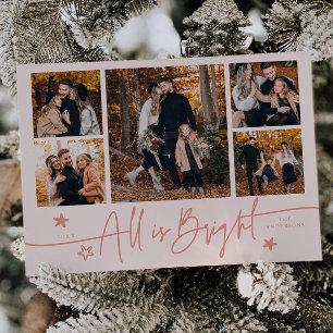 Alles is helder perzik multi foto kerstkaart