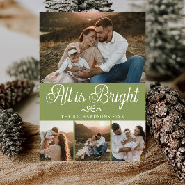 Alles is Helder Salie Groen Multi Foto Kerstmis Feestdagenkaart