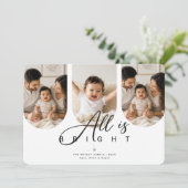 Alles is helder Script Triptych Kerst foto Feestdagenkaart (Staand voorkant)