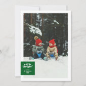 Alles is helder, vetgroen geruit feestelijk feestdagenkaart (Voorkant)