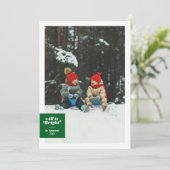 Alles is helder, vetgroen geruit feestelijk feestdagenkaart (Staand voorkant)