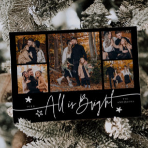 Alles is helder Zwart Multi Foto Kerstkaart