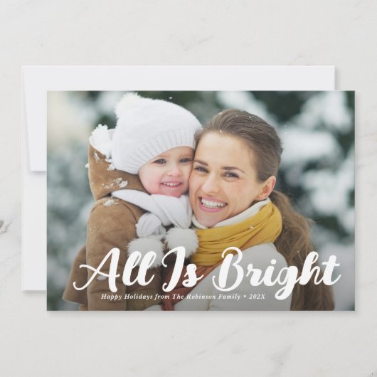 Alles is heldere vrolijke kerst feestdagenkaart (Voorkant)