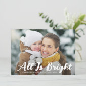 Alles is heldere vrolijke kerst feestdagenkaart (Staand voorkant)