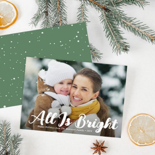 Alles is heldere vrolijke kerst feestdagenkaart