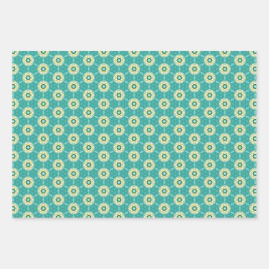 Alles is heldergeel en blauw feestelijk ontwerp inpakpapier vel (Voorkant 2)