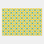 Alles is heldergeel en blauw feestelijk ontwerp inpakpapier vel (Voorkant)