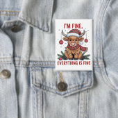 Alles is in orde Koe van Christmas Highland Button (Insitu)