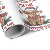 Alles is in orde Koe van Christmas Highland Cadeaupapier (Rol Hoek)