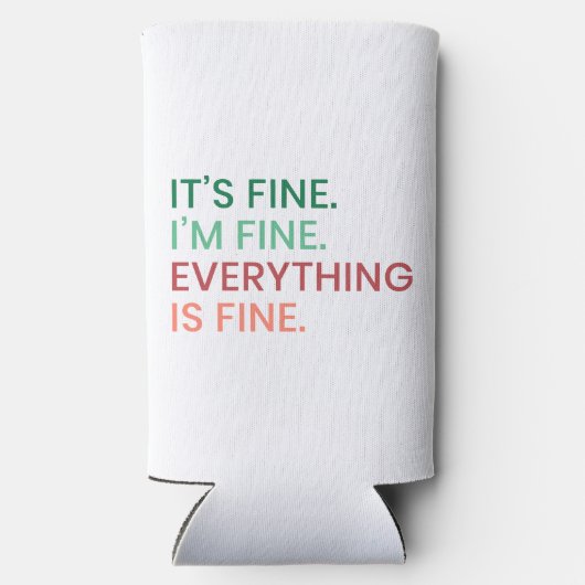 Alles is in orde | Leuk dagelijks sarcastisch cita Seltzer Blikjeskoeler (Achterkant)