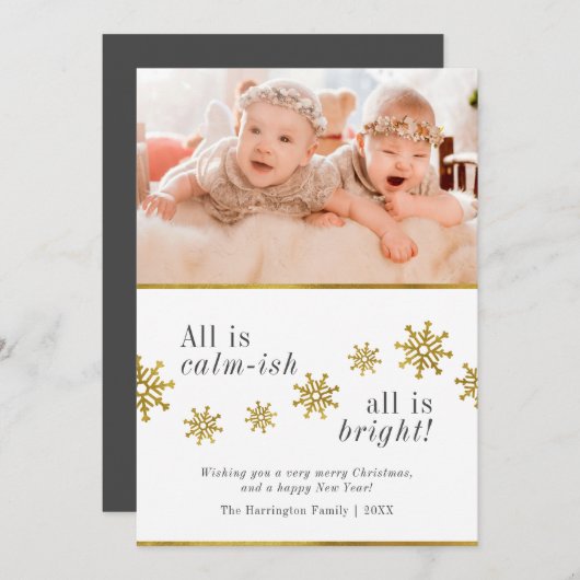 Alles is kalm | Aangepaste grappige kerstfoto Kaart (Voorkant / Achterkant)