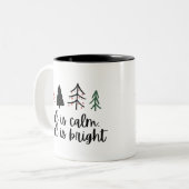 Alles is kalm. Alles is helder kerstboomgeschenk Tweekleurige Koffiemok (Voorkant links)