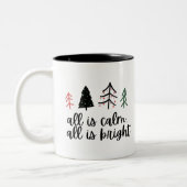 Alles is kalm. Alles is helder kerstboomgeschenk Tweekleurige Koffiemok (Links)