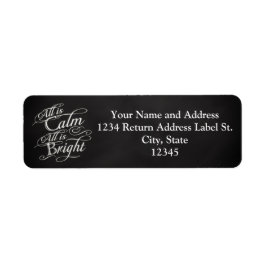 Alles is kalm, alles is helder kerstbord etiket