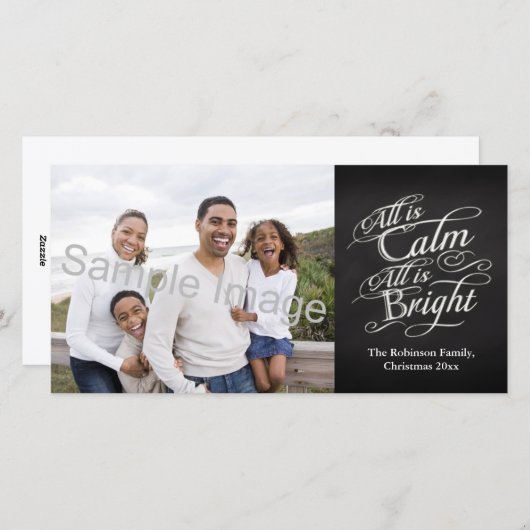 Alles is kalm, alles is helder kerstbord feestdagenkaart (Voorkant / Achterkant)