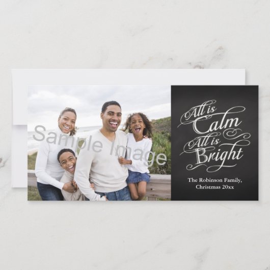 Alles is kalm, alles is helder kerstbord feestdagenkaart (Voorkant)
