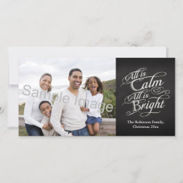 Alles is kalm, alles is helder kerstbord feestdagenkaart