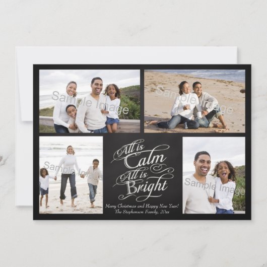 Alles is kalm, alles is helder kerstbord feestdagenkaart (Voorkant)