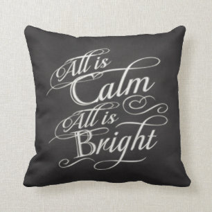 Alles is kalm, alles is helder kerstbord kussen