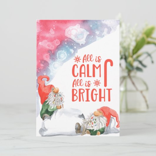 Alles is kalm. Alles is helder kerstcadeautjes Feestdagenkaart (Staand voorkant)