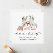 Alles is kalm. Alles is helder kerstkerst Notitiekaartje (Voorkant / Achterkant in situ)