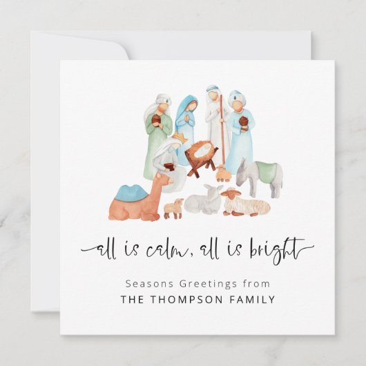Alles is kalm. Alles is helder kerstkerst Notitiekaartje (Voorkant)