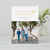 Alles is kalm. Alles is helder kerstontwerp wit Folie Feestdagenkaart (Staand Voorkant)