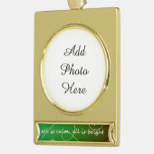 Alles is kalm, alles is helder verguld banner ornament (Links)