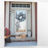 Alles is kalm. Alles is helder voor kerstfeestdag Drieluik Wenskaart (Binnenzijde eerst)