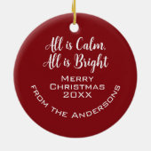 Alles is Kalm, Alles is Heldere Waterverf Keramisch Ornament (Achterkant)