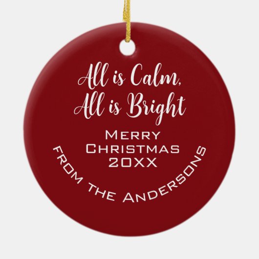  Alles is Kalm, Alles is Heldere Waterverf Keramisch Ornament (Achterkant)