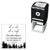 Alles is kalm en alles is helder kerstretouradres  zelfinktende stempel (In situ)