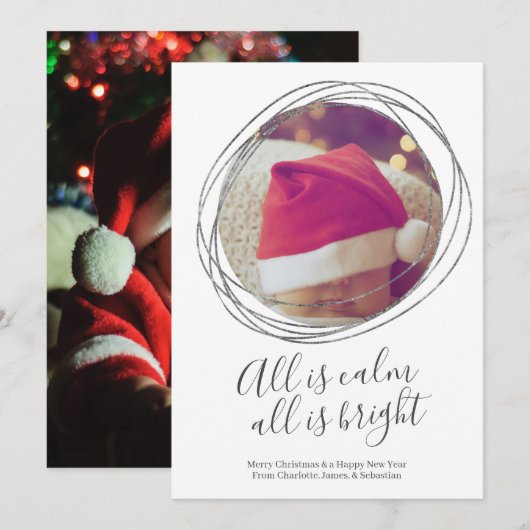 Alles is kalm en alles is helder, persoonlijk aang feestdagenkaart (Voorkant / Achterkant)