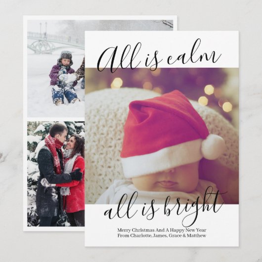 Alles is kalm en alles is helder, persoonlijk aang feestdagenkaart (Voorkant / Achterkant)