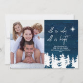 Alles is kalm en er is een heldere kerstfoto feestdagenkaart (Voorkant)