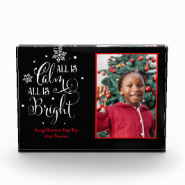 Alles is kalm/kerstcitaat/acrylcadeau fotoblokken