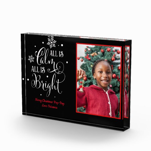 Alles is kalm/kerstcitaat/acrylcadeau fotoblokken (Rechts)