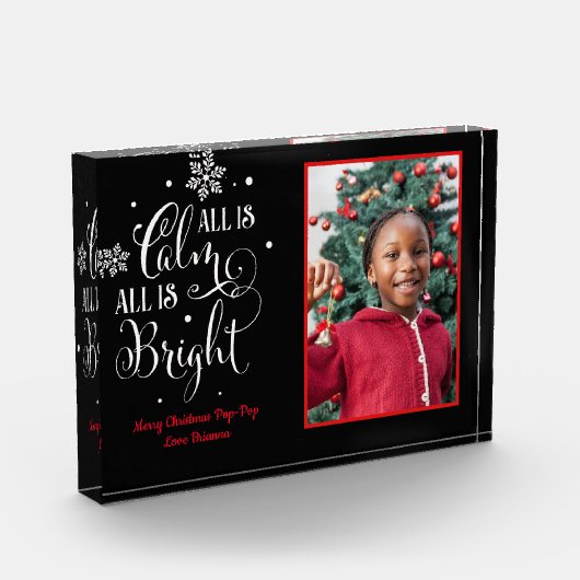 Alles is kalm/kerstcitaat/acrylcadeau fotoblokken (Links)