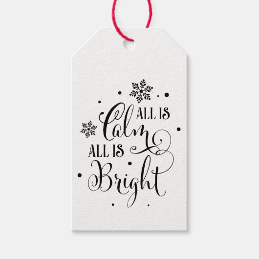 Alles is kalm/kerstcitaat/cadeau-Label Cadeaulabel (Voorkant)