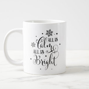 Alles is kalm/kerstcitaat/Gepersonaliseerde Mug Grote Koffiekop