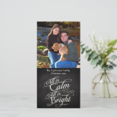 Alles is kalm krijtbord Kerstmis Feestdagenkaart (Staand voorkant)