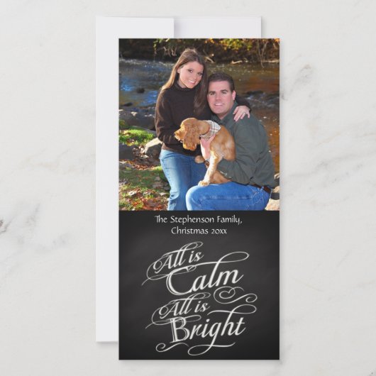 Alles is kalm krijtbord Kerstmis Feestdagenkaart (Voorkant)