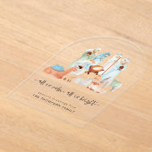 Alles is kalme kerststal kerst acryl Kaart Acryl Uitnodigingen (Laagn)