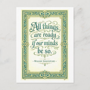 "Alles is klaar" Shakespeare Briefkaart