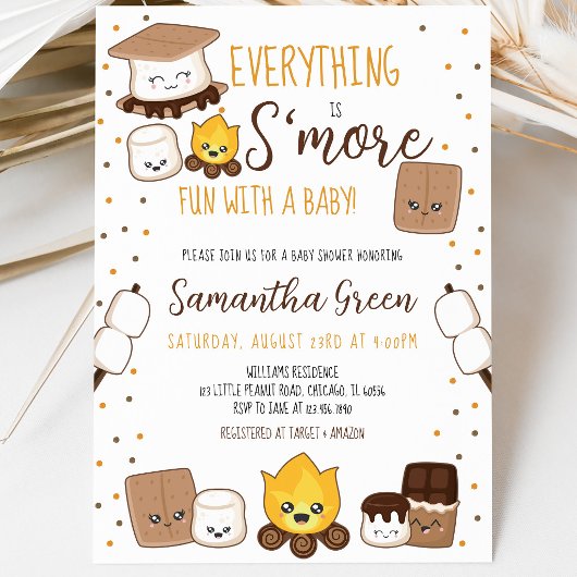 Alles is leuker met S'mores Baby Shower Kaart
