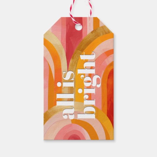 Alles is Licht Kromme Bogen Kerstmis Cadeaulabel (Voorkant)